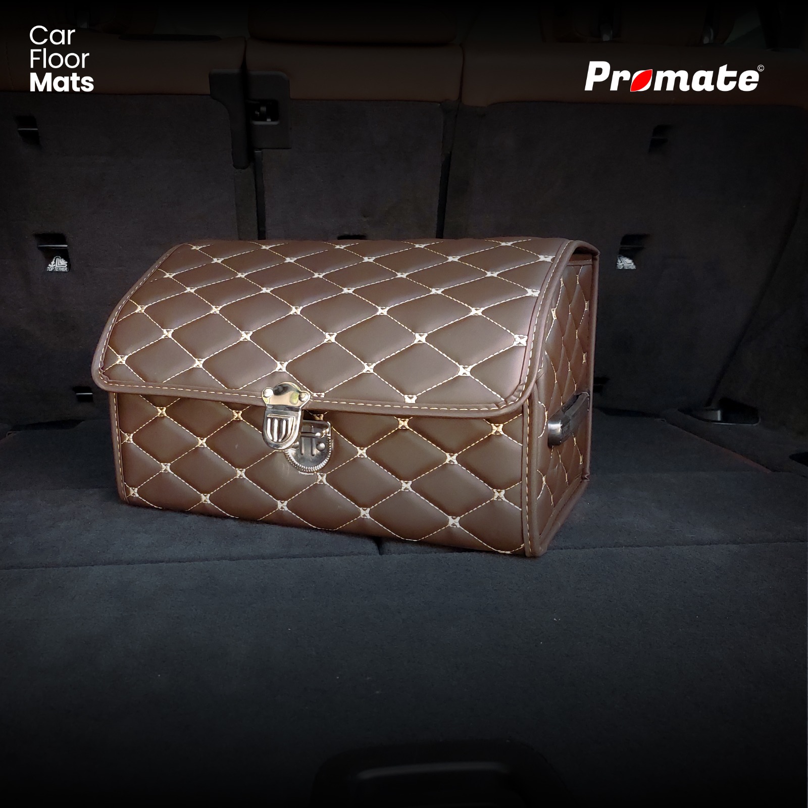 PROMATE Kotak Penyimpanan Bagasi Box Trunk Organizer Kulit PVC - Size S