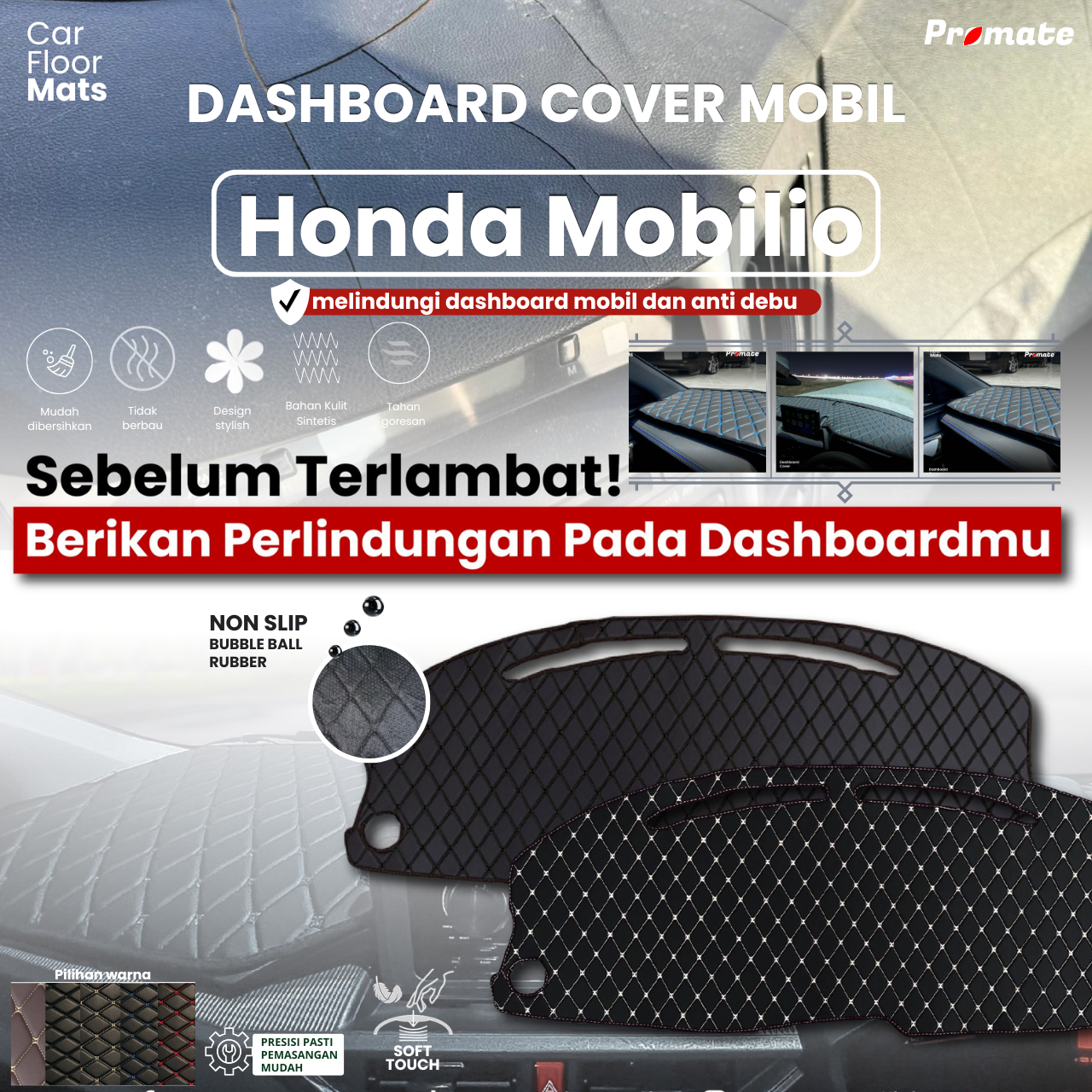 PROMATE Dashboard Cover Honda Mobilio all generation - waterproof /anti slip